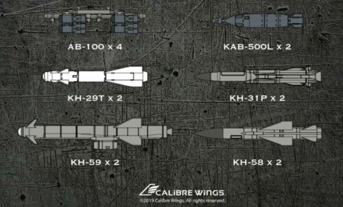 JUEGO DE MISILES Y BOMBAS SOVIÉTICAS CALIBRE 1/72 PARA SU-24, SU-22 CBW72EW01 - Imagen 1 de 1