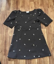 ASOS DESIGN Quilt Dress Grey Y2K 90s Floral Coquette Fairy Preppy A-Line Mini