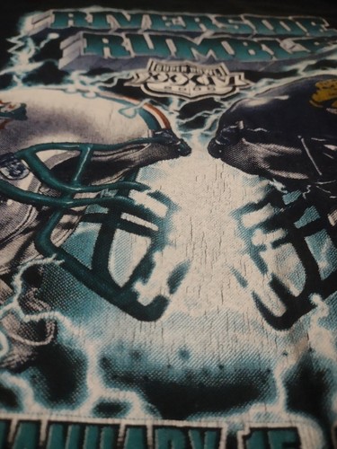 Y2K Jacksonville Jaguars Miami Dolphins 2000 Riverside Rumble Lee Tee Sz Large - Picture 4 of 10