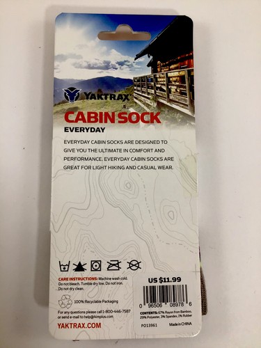 Youth Yaktrax Cabin Socks One Size Fits Most # P03691 - Picture 2 of 2