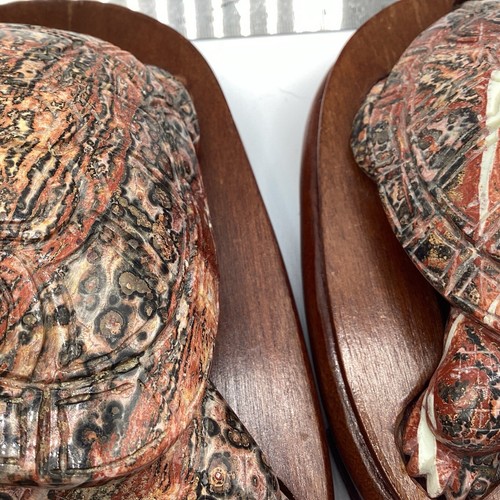 Tortugas Japón Piedra Tallada a Mano Pedestal Grande Mediados de Siglo Océano Mar 2 un. - Imagen 15 de 17
