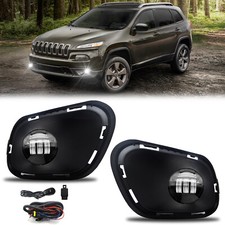 Fog Lights Led Lamps W Frame Cover For 2014-2018 Jeep Cherokee W Bulbswiring Fog Lights Led Lamps W Frame Cover For 2014-2018 Jeep Cherokee W Bulbswiring