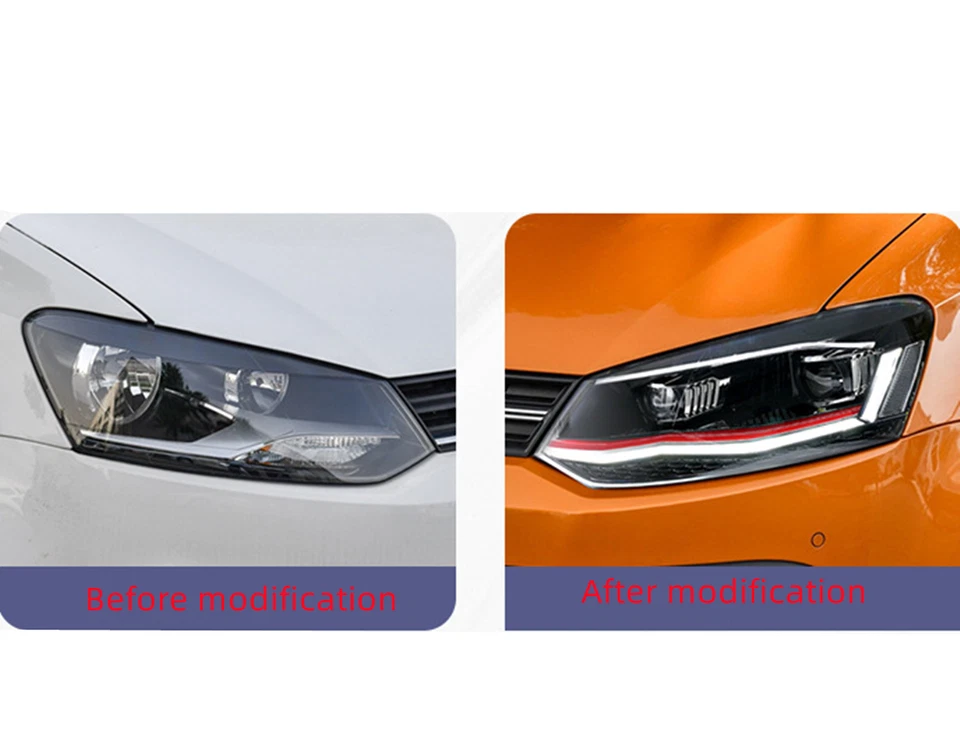 ABS Plastic Exterior Front LED headlight assembly For Volkswagen POLO 2011-2018 - Image 2 of 4