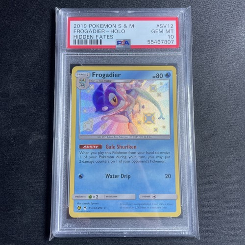 2019 Pokemon Hidden Fates Frogadier Holo Rare Shiny Vault #SV12 PSA 10 Gem Mint
