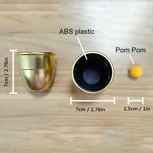 Tazas y bolas mágicas clásicas de lujo para principiantes, 3 tazas + 4 bolas con rutina incluida. - Imagen 2 de 9