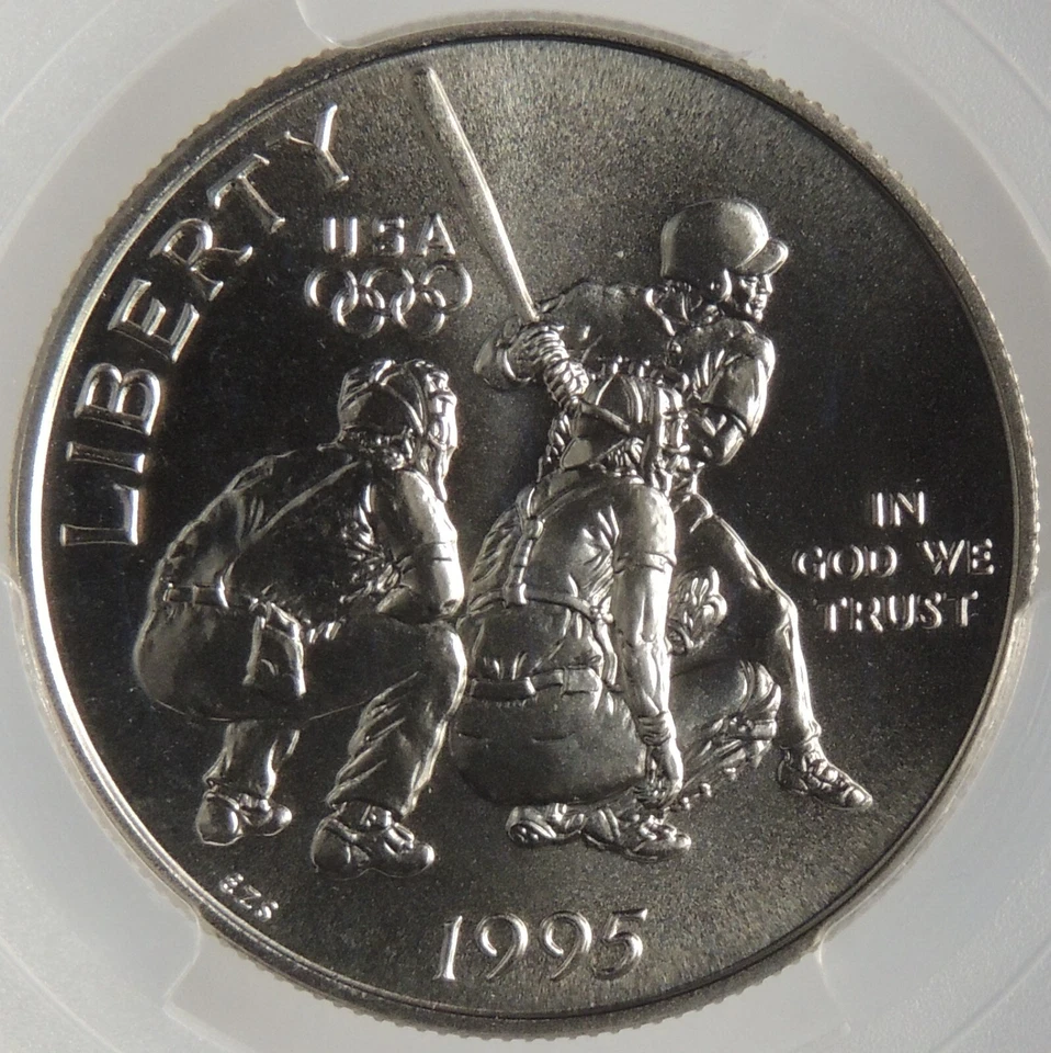 1995-S 50C BASEBALL COMMEMORATIVE HALF DOLLAR PCGS MS70 #44610794 TOP POP! - Image 3 of 4