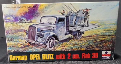 ESCI German OPEL Blitz with 2 cm. Flak 38 1/72 Scale Kit #8052 Complete