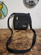 Travelon Black Crossbody Wallet Bag RFID Blocking Magnetic Flap Front