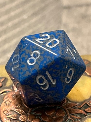 CHX LE168 OOP Chessex D20 Speckled Gun Metal Rpg Ad&d Dice 062025cCA
