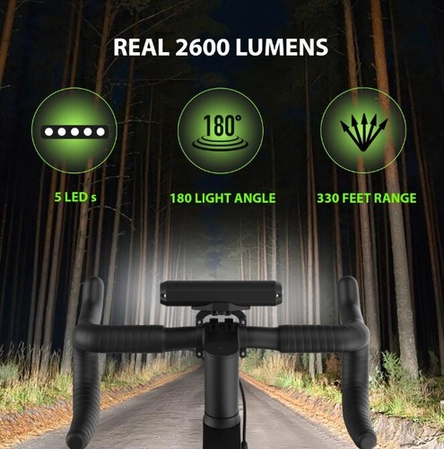 LED Bicycle Light Front Headlight Waterproof Bike Flashlight USB Rechargeable - Picture 5 of 6