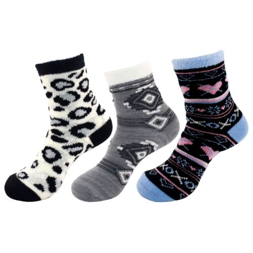 Double Layer Thick Soft Warm Fuzzy Home Cabin Crew Ankle Socks, 3 or 4 Pairs - Picture 14 of 23