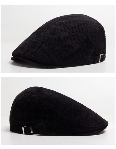 Men Fashion Corduroy Beret Spring Autumn Thick Warm Women's Flat Hat Vintage Cas - Picture 12 of 22