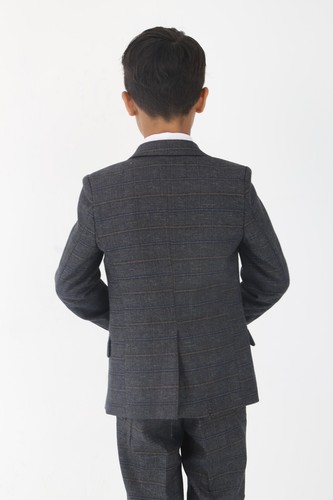 Traje de ajuste a medida tipo tweed para niños para bodas y ocasiones especiales - Imagen 7 de 21