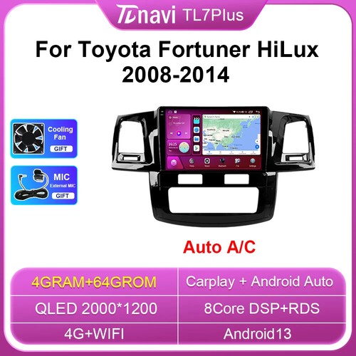 For Toyota Fortuner Hilux Android CarPlay Car Radio Multimedia Video Player GPS - Picture 39 of 40