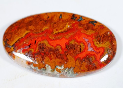 RARE NATURAL RED MOSS CRAZY MOROCCO SEAM AGATE OVAL CABOCHON GEMSTONE FS- - Picture 2 of 21