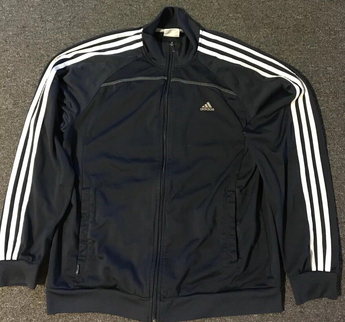 Men's Adidas Track Jacket M Black Striped Vented PE Sport Vtg eBay