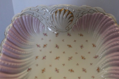 Vtg Rosenthal Square Serving Bowl Pink Rose Scalloped Edges Germany - Picture 3 of 8