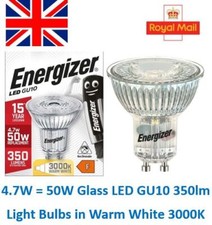 50W LED GU10 Light Bulbs Spotlight Warm White Energizer Retrofit Glass 4.7W