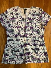 Women's Medical Scrub Top KD110 Barco Daisy Floral - XS
