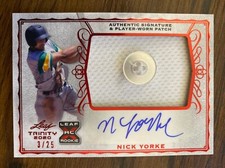 2020 Leaf Trinity Baseball Nick York /25 Rookie Jersey Button Patch Auto Red Sox