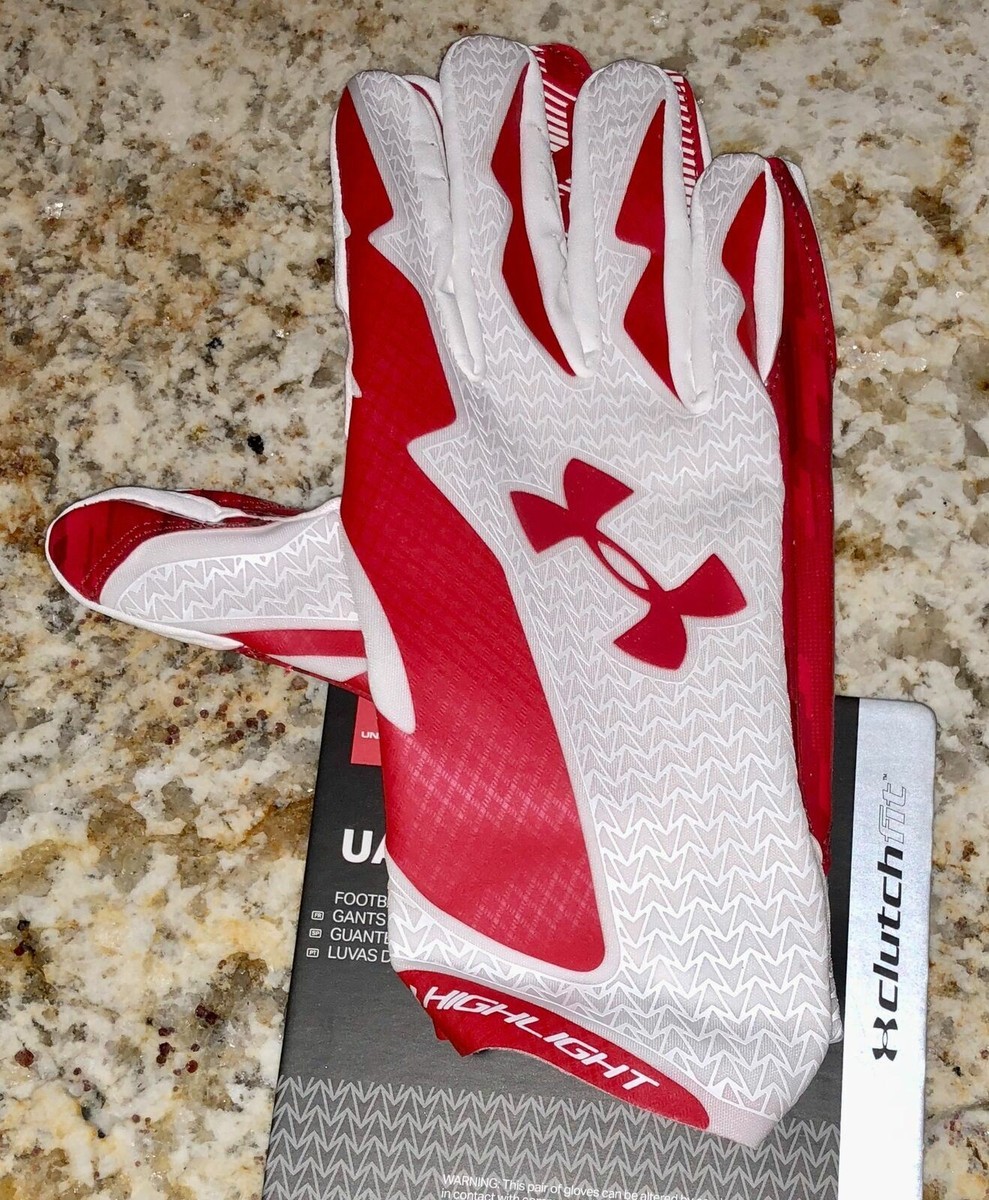 Under armour football gloves red Clearance
