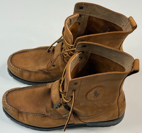 Polo Ralph Lauren Ranger Buckle Strap Men's Leather Lace Up Boots Size 13 D