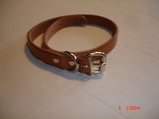 LEATHER DOG COLLAR, BROWN, 3/4" WIDE FITS NECK 14-18, NEW, MADE IN USA