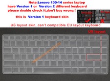 New US Keyboard Skin Cover For lenovo Tianyi 100-14 100-14IBD,IdeaPad 100-14IBD