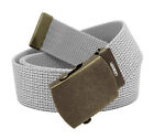 Build A Belt Men's Classic Antique Gold Slider 1.25" Buckle with Canvas Web Belt