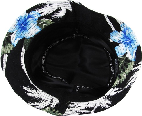 Flag Patriotic Stars and Stripes Floral Tropical Print Bucket Hat - Picture 25 of 30