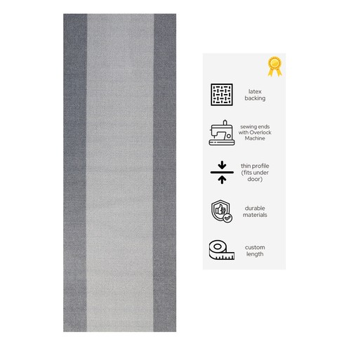 Custom Size Anti Slip Backing Gray Bordered Design Runner Rug Carpet - Picture 2 of 6