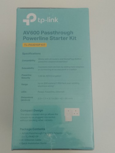 TL-PA4010P KIT V5 AV600 Passthrough Powerline Starter Kit - 第 3/3 張圖片