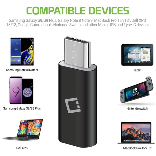 Cellet Male Micro-USB to Female USB-C Adapter Connector - Black - Picture 4 of 9