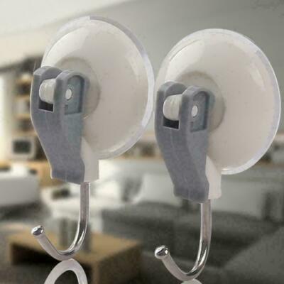 :2X Heavy Duty 2KG Lever Suction Cup Hooks Bathroomkitchen Sucker