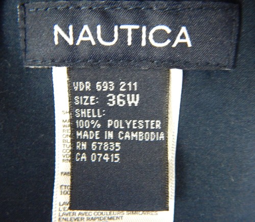 NAUTICA Swim Trunk Board Shorts Men 36x10 BLUE White Plaid Patch Drawstring NWOT - Picture 6 of 10