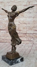 Patoue Bronze Female Model Sculpture Art Deco Woman Figurine Vintage Home