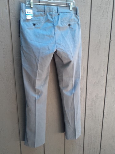 Kenneth Cole Reaction NWT 31x32 Pants Dress Slacks Stripe Dim Grey Combo Macy's - Picture 17 of 22