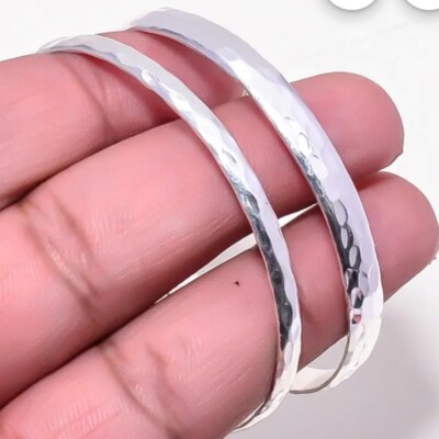 Lovely 925 Sterling Silver Beautiful Cuff Handmade Jewelry Gift For Women E-635
