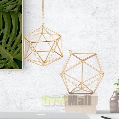2Pcs Air Plant Holder Mini Modern Geometric Metal Planter Hanger Plants Display - Picture 2 of 12
