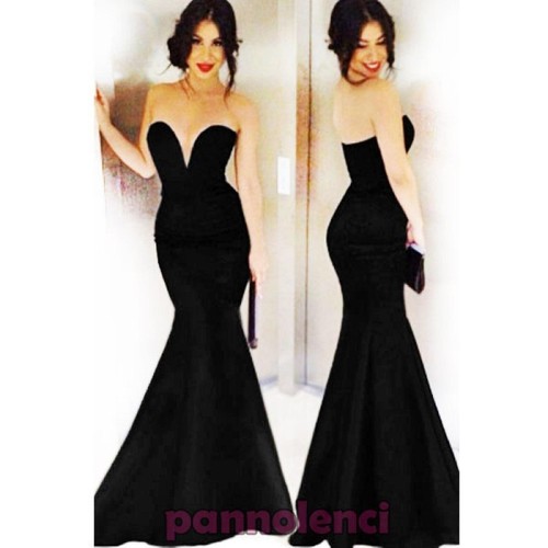 Vestito donna lungo abito sirena scollo cuore fondo svasato nuovo DL-1497 |  eBay