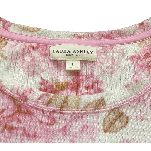 Chemise de nuit Laura Ashley manches longues rose fleurs chemise de nuit haut grande taille - Photo 3/6