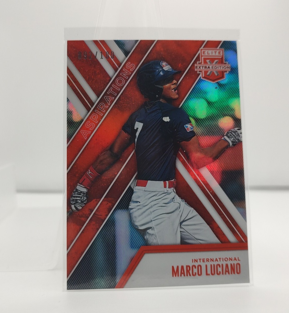 2017 Panini Elite Extra Edition Aspirations Orange /100 Marco Luciano #168