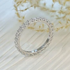 STACKABLE ETERNITY CZ .925 STERLING SILVER RING WEDDING WOMEN SIZE 1.5-14 SS3405