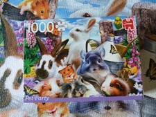 Jumbo Puzzle 1000 Teile Pet Party Kaninchen Hamster Vogel Maus Neuwertig