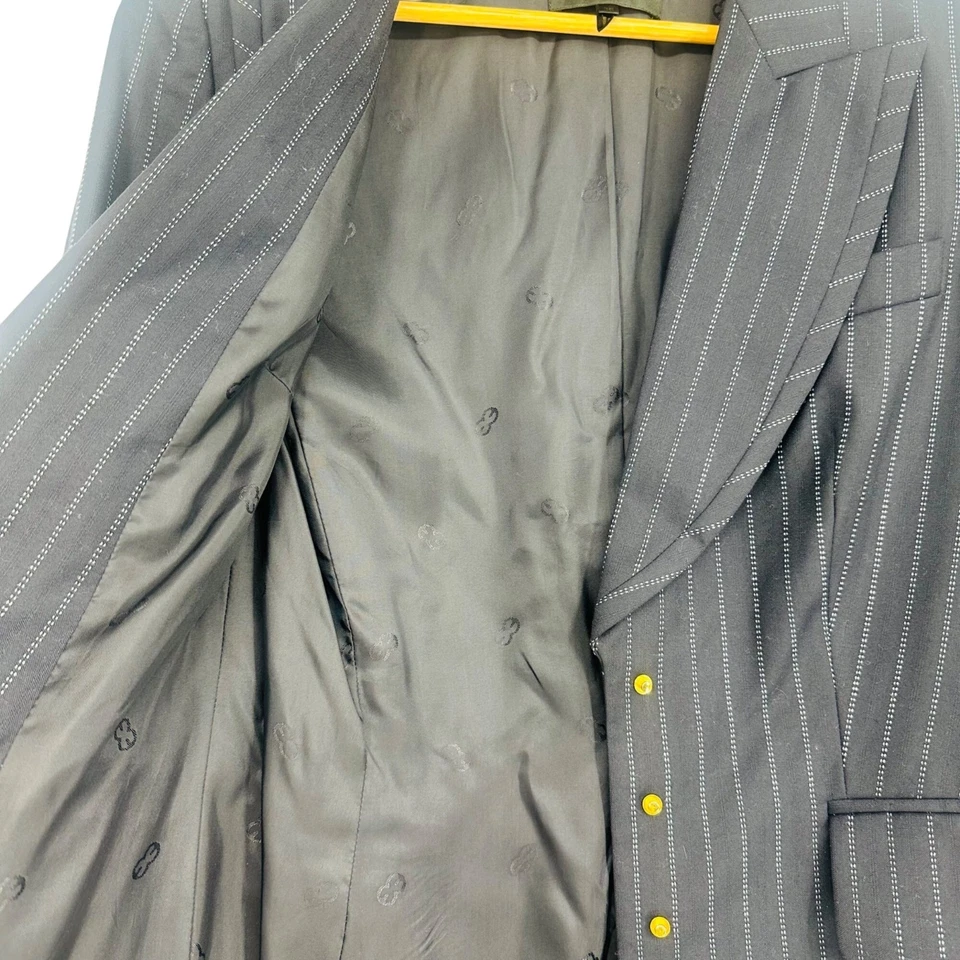 Chaqueta Blazer De Colección Escada Azul Marino Blanco Rayas Ermenegildo Zegna Lana y Seda 36 Foto 4 de 4