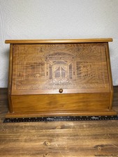 Vintage MCM Carved Bread Box Top Storage Prim...