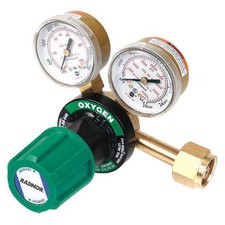 Gas Regulator, Oxygen, Single Stage, 0.908"-14 Inlet, 9/16"-18 Outlet, 4 to 80