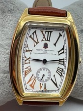 Vintage Men's Citizen Free Way Traditional Club TANK Gold Tone Quartz Watch