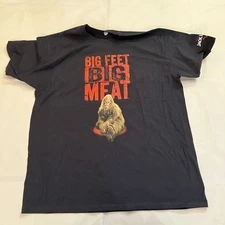 Jack Links Big Feet Big Meat XL Black T Shirt Bigfoot Yeti Humor Funny Shirt Y2K