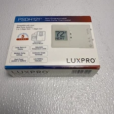 LuxPro PSDH121+ Non-Programmable Pump Thermostat 1or2 Stage Heat/1 Cool NEW